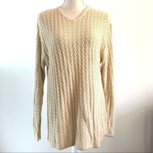 EMANUEL Ungaro NWT crew neck sweater size L beige
